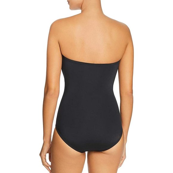 NWT Kate Spade | Black Scalloped Bandeau One Piece - Picture 2 of 5